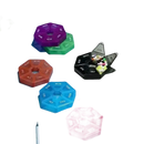 Colorful weekly pill organizers.