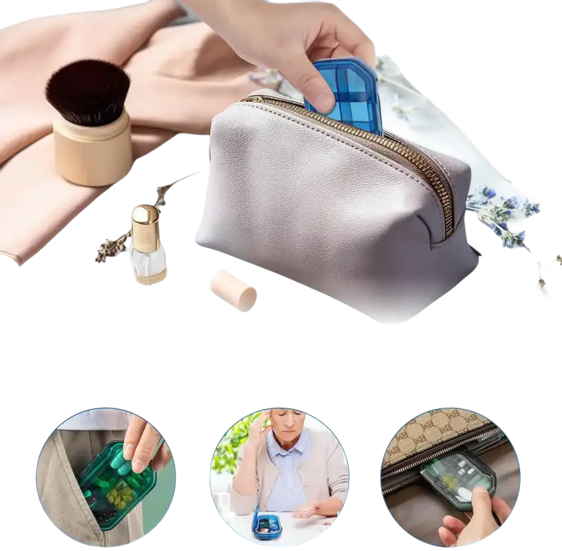 Portable pill organizer.