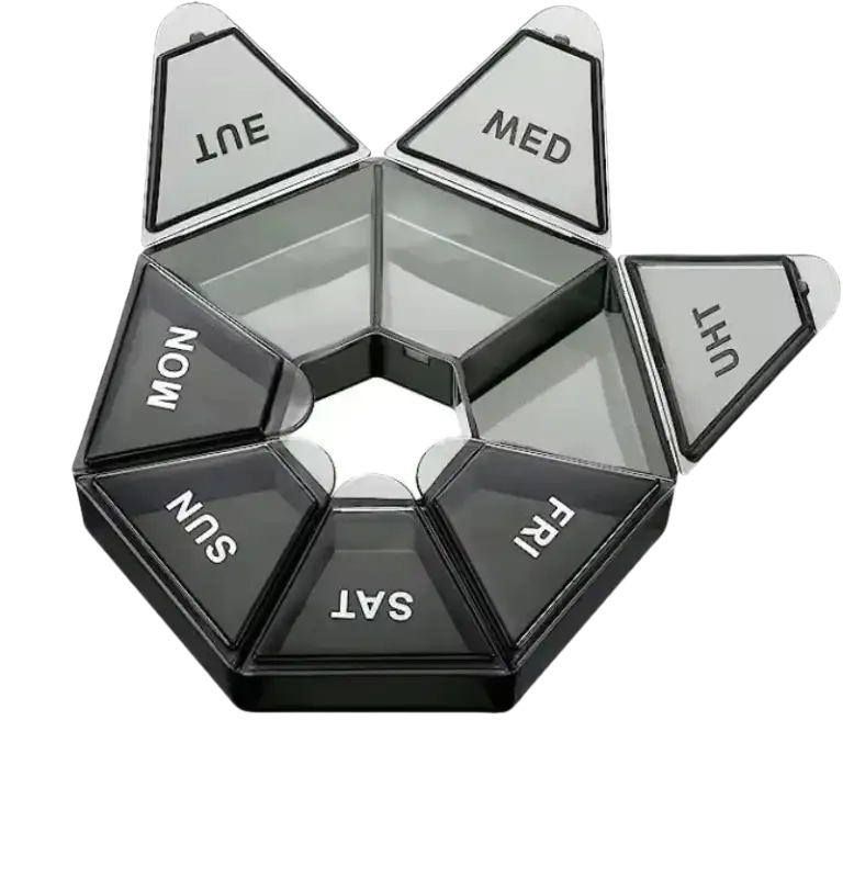 Seven-day pill organizer.