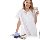 Stacked pill organizers.