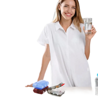 Stacked pill organizers.