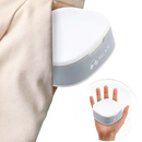 White and gray pill box.