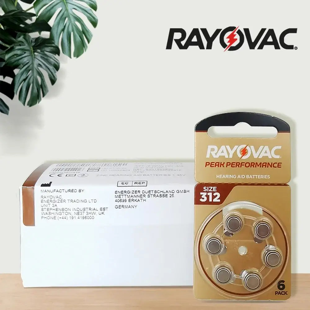 Hearing Aid Batteries 60 PCS Rayovac PEAK 1.45V High Performance 312 312A A312 PR41. Battery For BTE CIC RIC OE Hearing