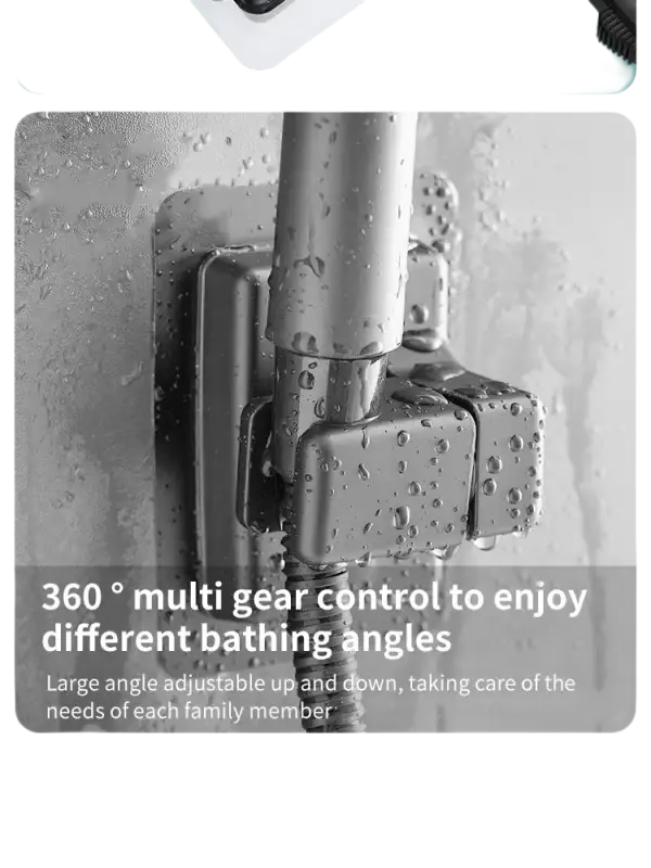 Adjustable shower head holder.