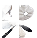 Fluffy panda-themed bag details.