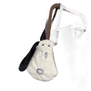 Plush Snoopy purse with black strap.