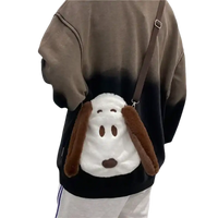 Snoopy-shaped plush shoulder bag.