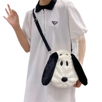 White dress with Snoopy purse.