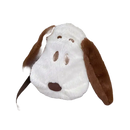 White plush Snoopy purse with brown accents.
