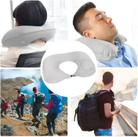 Inflatable gray neck pillow from Airpillo with trendy chill vibes for comfy travel