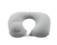Inflatable gray neck pillow from Airpillo for comfy travels and chill vibes