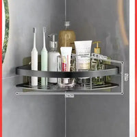 Storage Organizer Shower Shelf Bathroom Shelf Aluminum Alloy Shampoo Rack Makeup Bathroom Accessories No Drill Wall