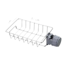 Stainless steel sink caddy with adjustable clamp.