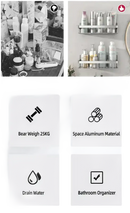 Bathroom organizer features.