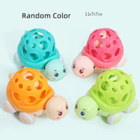 Baby’s Voice Inertial Car With Hand Bell Early Education Educational Toys - Turtle rattle car 1PC