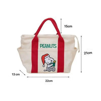 Canvas tote bag with Snoopy design.