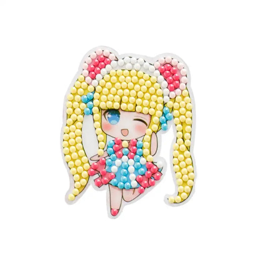 Diamond-studded anime girl sticker.