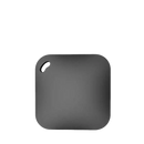 Square gray tracker with keychain hole.