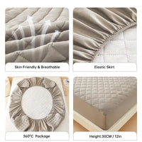 1pc 3D Air Fabric Thick Mattress Cover 100% Waterproof Mattress Protector Soft and Breathable Fitted Bed Sheet (No