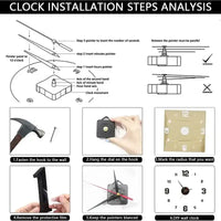 Creative Frameless DIY Wall Clock Wall Mechanism Night light Arrows Decal Home Silent Clock Living Room Office Wall