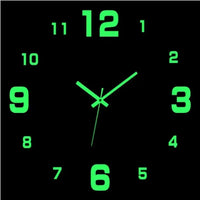 Creative Frameless DIY Wall Clock Wall Mechanism Night light Arrows Decal Home Silent Clock Living Room Office Wall