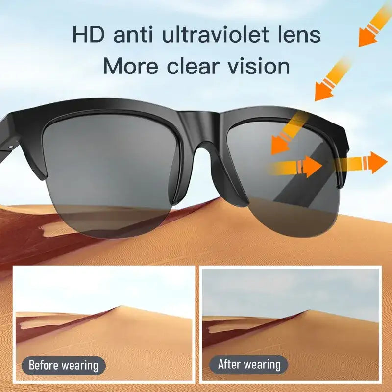 Your Eyes Deserve These Wireless Bluetooth Earphones Smart Glasses Anti Glare Audio