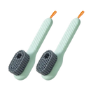Two green cleaning brushes.