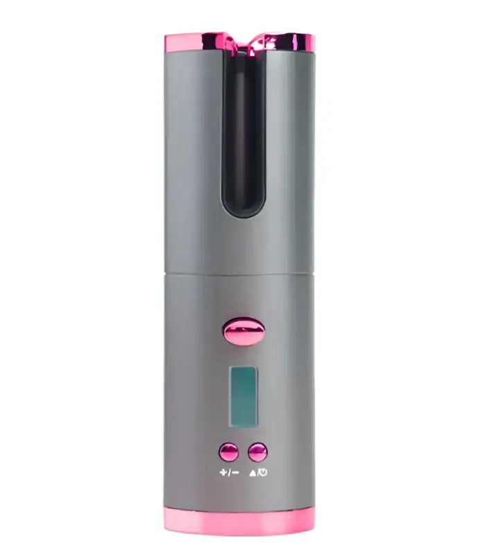 AutoCurl Pro: Portable Rotating Hair Curler - Pinkgrey / USB
