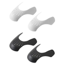 Black and white shoe shields.