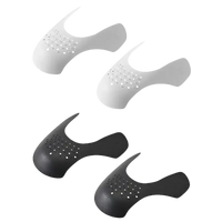 Black and white shoe shields.