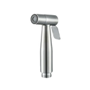 Silver bidet sprayer with dimensions.