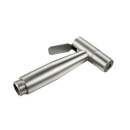Brushed metal bidet sprayer.