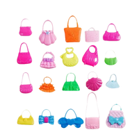 Colorful plastic doll purses.