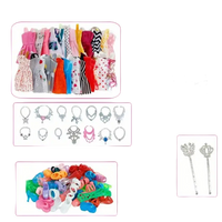 Doll clothes and accessories set.