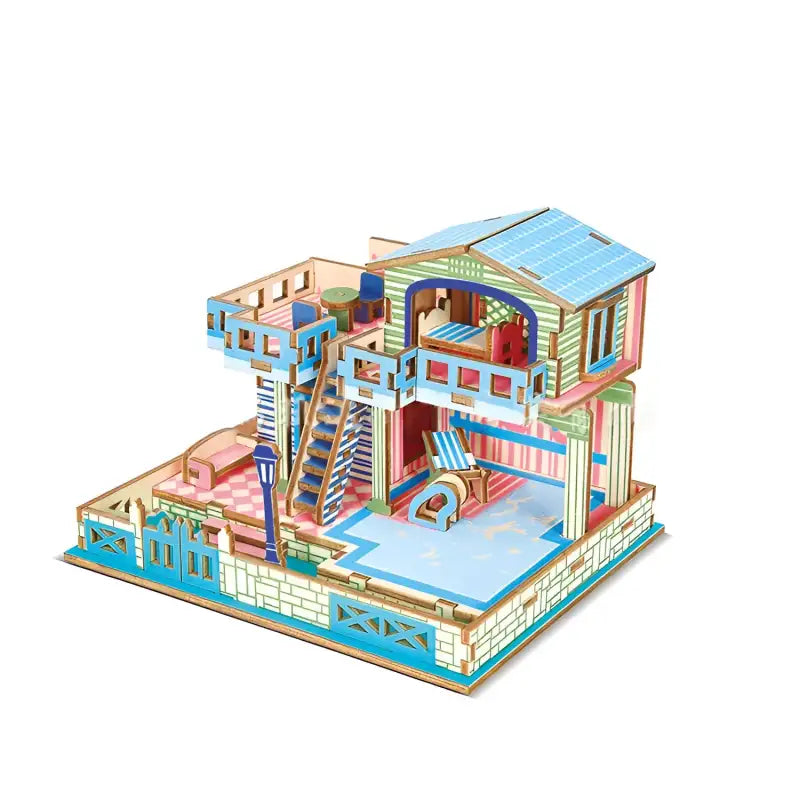 Wooden puzzle 3D three-dimensional puzzle DIY model - 2Style