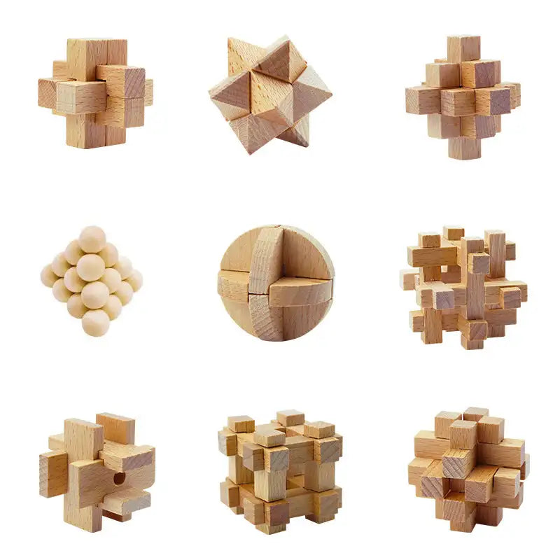 Beech Burr Puzzle Puzzle Brainy Nine-piece Set Pack