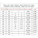 Shoes size chart.