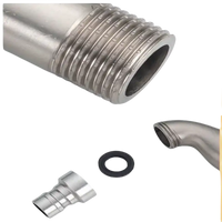Metal pipe fittings and rubber gasket.