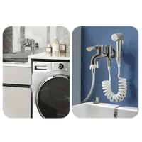 Faucet with multiple water connections.
