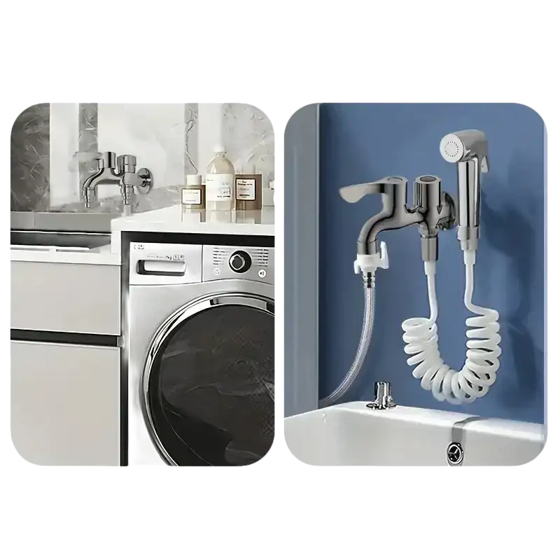 Faucet with multiple water connections.