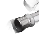 Threaded metal pipe fitting.