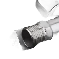 Threaded metal pipe fitting.