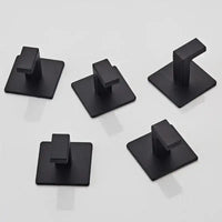 1-4pcs Bathroom Adhesive Wall Black Robe Hooks Towel Hook Coat Holder Keys Clothes Hanger Bathroom Kitchen Hardware