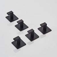 1-4pcs Bathroom Adhesive Wall Black Robe Hooks Towel Hook Coat Holder Keys Clothes Hanger Bathroom Kitchen Hardware