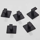 1-4pcs Bathroom Adhesive Wall Black Robe Hooks Towel Hook Coat Holder Keys Clothes Hanger Bathroom Kitchen Hardware