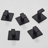 1-4pcs Bathroom Adhesive Wall Black Robe Hooks Towel Hook Coat Holder Keys Clothes Hanger Bathroom Kitchen Hardware