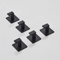 1-4pcs Bathroom Adhesive Wall Black Robe Hooks Towel Hook Coat Holder Keys Clothes Hanger Bathroom Kitchen Hardware