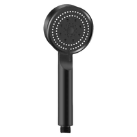Black handheld shower head.