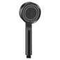 Black handheld shower head.