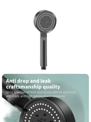 Black handheld shower head.